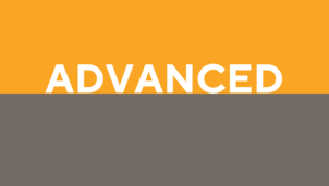 Orange and Grey half and half background with the word Advanced at the half way mark